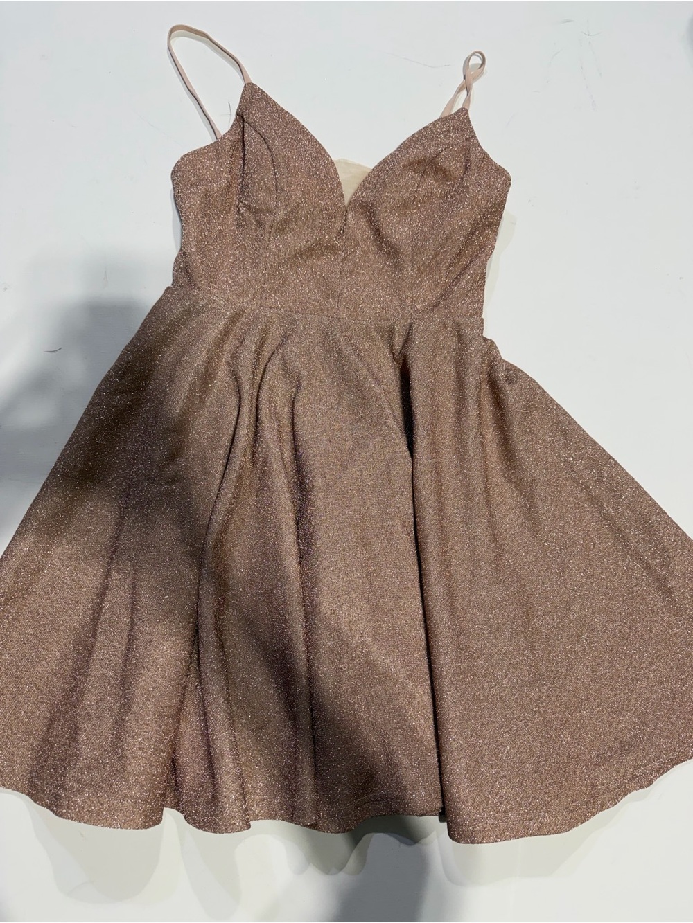Ever Pretty Shimmery Brown Fit-and-Flare Mini Dress